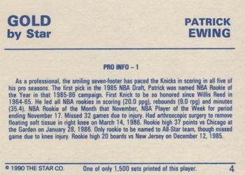 1990-91 Star Gold #4 Patrick Ewing Back
