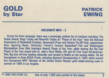 1990-91 Star Gold #7 Patrick Ewing Back