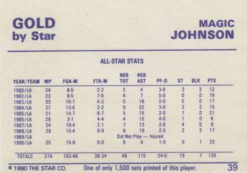 1990-91 Star Gold #39 Magic Johnson Back