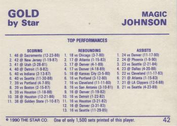 1990-91 Star Gold #42 Magic Johnson Back