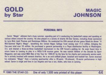 1990-91 Star Gold #44 Magic Johnson Back