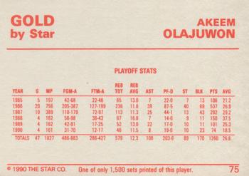 1990-91 Star Gold #75 Akeem Olajuwon Back