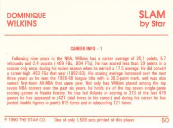 1990-91 Star Slam #50 Dominique Wilkins Back