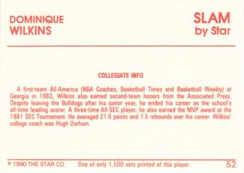 1990-91 Star Slam #52 Dominique Wilkins Back