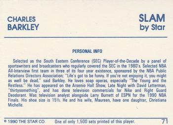 1990-91 Star Slam #71 Charles Barkley Back
