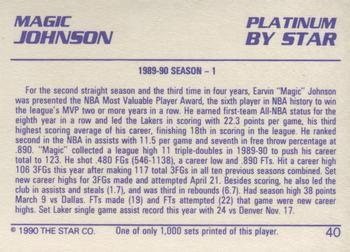 1990-91 Star Platinum #40 Magic Johnson Back
