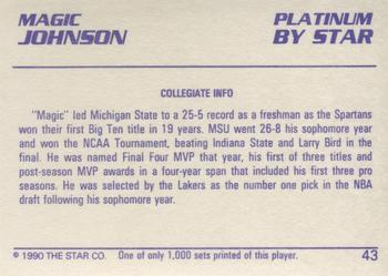1990-91 Star Platinum #43 Magic Johnson Back