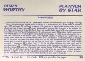 1990-91 Star Platinum #75 James Worthy Back
