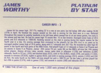 1990-91 Star Platinum #78 James Worthy Back