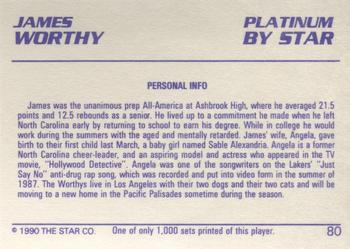 1990-91 Star Platinum #80 James Worthy Back