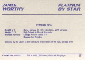1990-91 Star Platinum #81 James Worthy Back