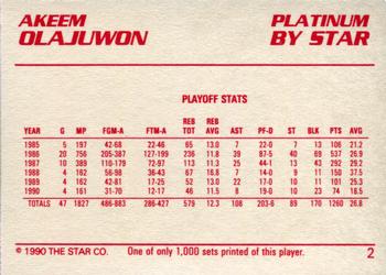 1990-91 Star Platinum #2 Akeem Olajuwon Back