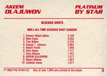 1990-91 Star Platinum #8 Akeem Olajuwon Back