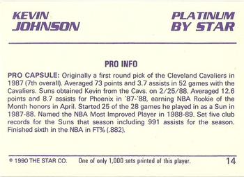 1990-91 Star Platinum #14 Kevin Johnson Back