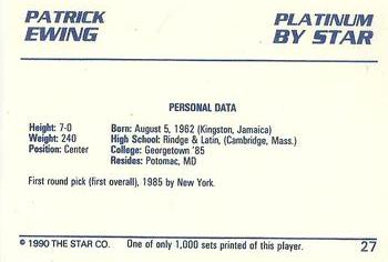 1990-91 Star Platinum #27 Patrick Ewing Back