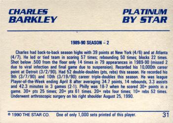1990-91 Star Platinum #31 Charles Barkley Back