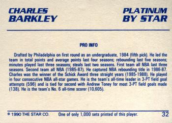 1990-91 Star Platinum #32 Charles Barkley Back