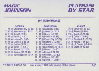 1990-91 Star Platinum #42 Magic Johnson Back