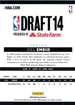 2014 Hoops State Farm NBA Draft #NNO Joel Embiid Back