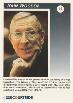 1992 Courtside Flashback - Autographs #45 John Wooden Back