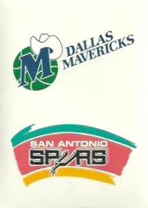 1997-98 Upper Deck NBA Stickers (European) #4 / 114 Dallas Mavericks Logo / San Antonio Spurs Logo Front