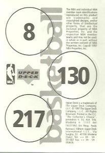 1997-98 Upper Deck NBA Stickers (European) #8 / 130 / 217 Shawn Bradley / Shawn Kemp / Vitaly Potapenko Back