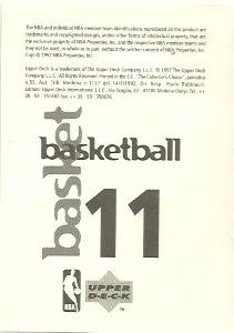1997-98 Upper Deck NBA Stickers (European) #11 Ed O'Bannon Back