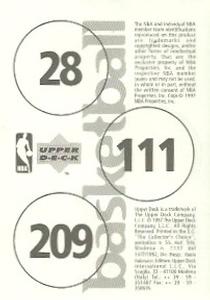 1997-98 Upper Deck NBA Stickers (European) #28 / 111 / 209 B.J. Armstrong / Billy Owens / Luc Longley Back