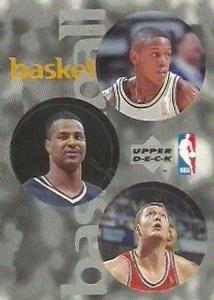 1997-98 Upper Deck NBA Stickers (European) #28 / 111 / 209 B.J. Armstrong / Billy Owens / Luc Longley Front