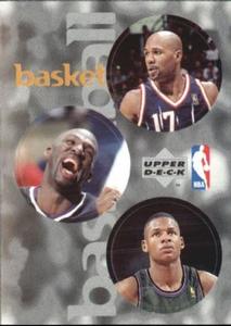 1997-98 Upper Deck NBA Stickers (European) #44 / 110 / 257 Mario Elie / Olden Polynice / Ray Allen Front