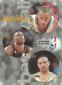 1997-98 Upper Deck NBA Stickers (European) #49 / 170 / 238 Pooh Richardson / Dikembe Mutombo / Mark Jackson Front