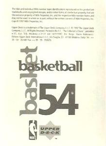 1997-98 Upper Deck NBA Stickers (European) #54 Pooh Richardson Back