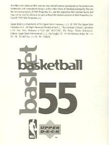 1997-98 Upper Deck NBA Stickers (European) #55 Rodney Rogers Back