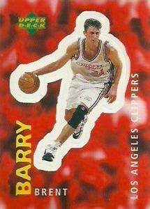 1997-98 Upper Deck NBA Stickers (European) #56 Brent Barry Front