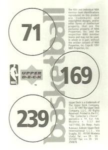 1997-98 Upper Deck NBA Stickers (European) #71 / 169 / 239 Terry Porter / Mookie Blaylock / Rik Smits Back