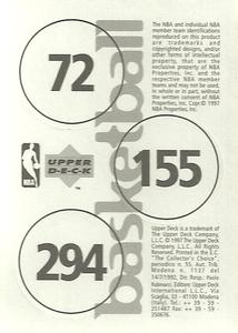 1997-98 Upper Deck NBA Stickers (European) #72 / 155 / 294 Kevin Garnett / Anthony Peeler / Horace Grant Back