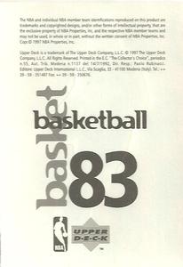 1997-98 Upper Deck NBA Stickers (European) #83 Jason Kidd Back