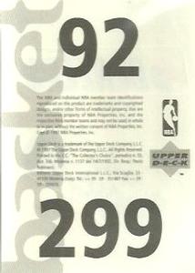 1997-98 Upper Deck NBA Stickers (European) #92 / 299 Portland Trail Blazers Logo / Orlando Magic Logo Back