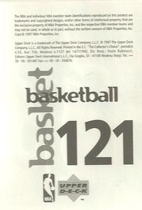 1997-98 Upper Deck NBA Stickers (European) #121 Vinny Del Negro Back