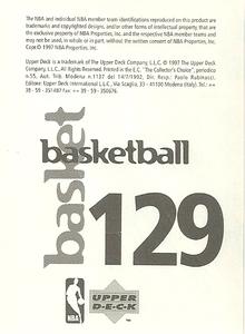 1997-98 Upper Deck NBA Stickers (European) #129 Sam Perkins Back