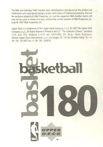 1997-98 Upper Deck NBA Stickers (European) #180 Pervis Ellison Back