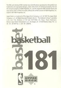 1997-98 Upper Deck NBA Stickers (European) #181 Dana Barros Back