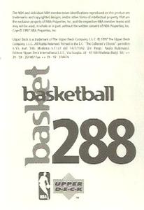 1997-98 Upper Deck NBA Stickers (European) #288 Allan Houston Back