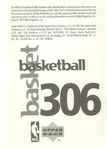 1997-98 Upper Deck NBA Stickers (European) #306 Jerry Stackhouse Back