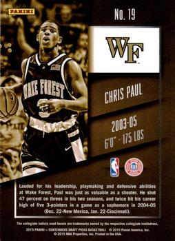 2015 Panini Contenders Draft Picks #19 Chris Paul Back