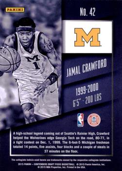 2015 Panini Contenders Draft Picks #42 Jamal Crawford Back