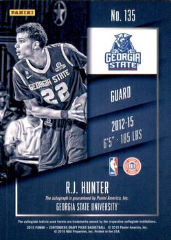 2015 Panini Contenders Draft Picks #135a R.J. Hunter Back