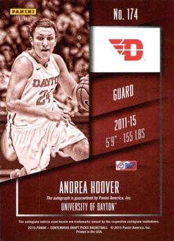 2015 Panini Contenders Draft Picks #174 Andrea Hoover Back
