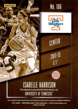 2015 Panini Contenders Draft Picks #186 Isabelle Harrison Back