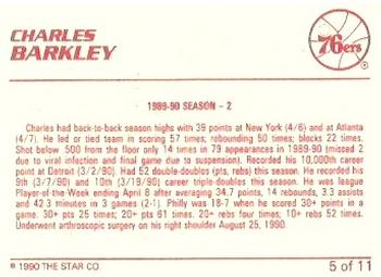 1990 Star Charles Barkley #5 Charles Barkley Back